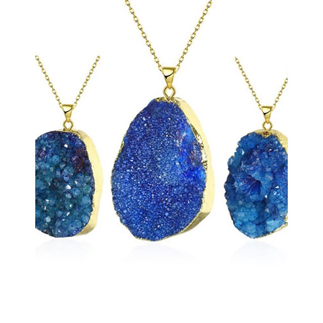  Women's Crystal Pendant Necklace - Crystal, 18K Gold Plated Blue