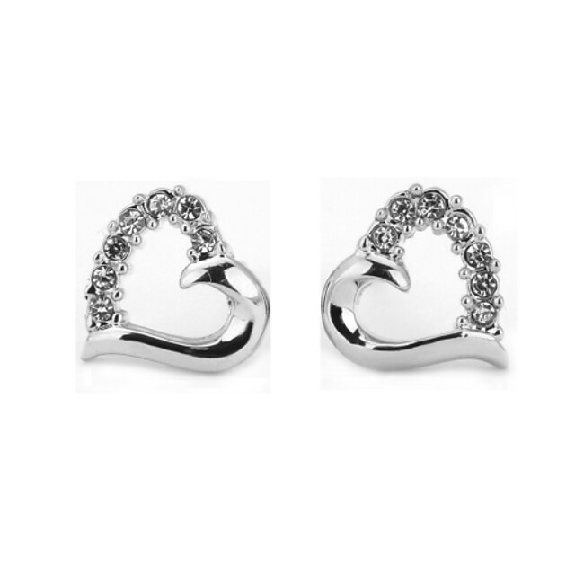  Women's Cubic Zirconia Stud Earrings Luxury Love Cubic Zirconia Imitation Diamond Earrings Jewelry Rose Gold / Silver For