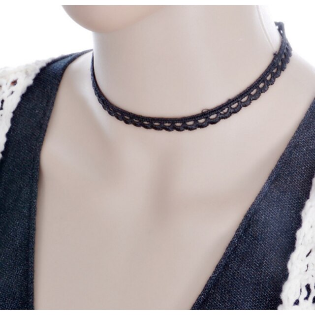  Women's Choker Necklace Torque Gothic Jewelry Tattoo Style Lace Fabric Black Necklace Jewelry For Wedding Party Daily Casual / Tattoo Choker Necklace