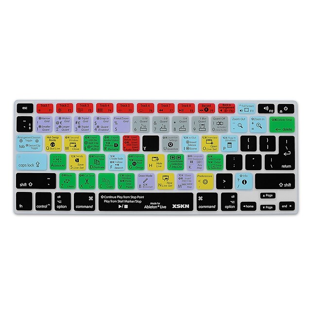  XSKN Ableton Live 9 Shortcuts Tastatur Haut Silikon für macbook Luft 13, macbook pro Retina 13/15/17, us / eu Layout