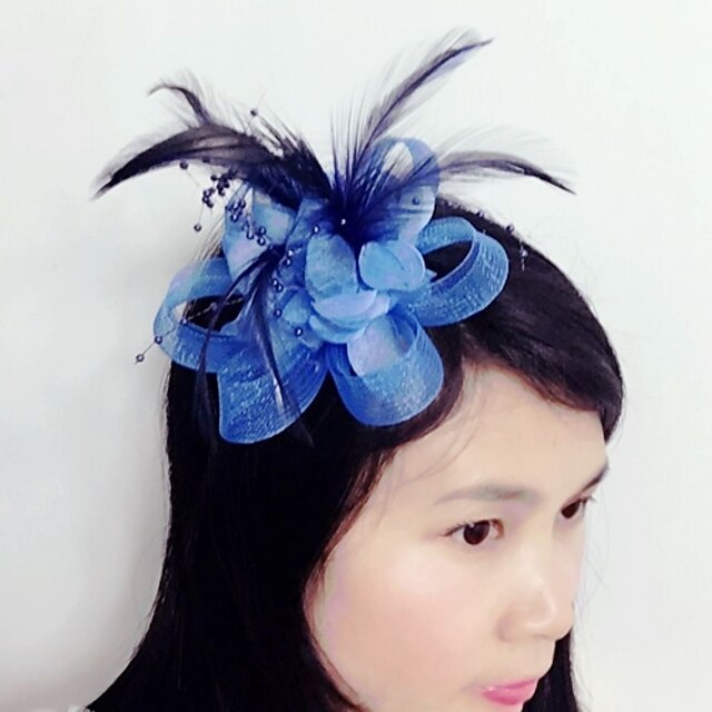  Tulle / Feather / Net Fascinators / Headwear with Floral 1pc Wedding / Special Occasion Headpiece