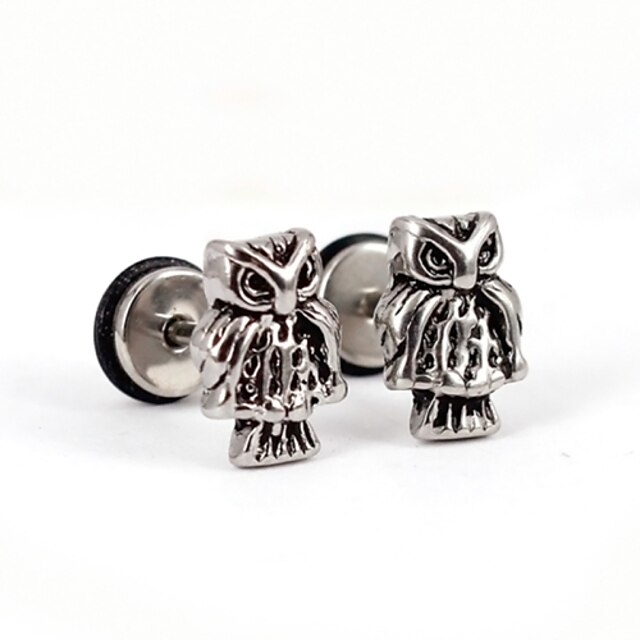  Men's Women's Stud Earrings Stainless Steel Owl Animal Jewelry Party Daily Casual Sports