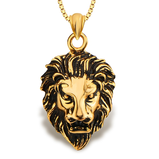  módní šperky lev zvíře přívěsek 18k pozlacené muži / ženy dárkový p30137