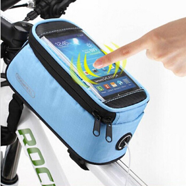 ROSWHEEL 〈10L Bolsa para Cuadro de Bici Bolsa para Manillar Pantalla táctil Multifuncional Impermeable Bolsa para Bicicleta Tejido Lona Nailon Bolsa para Bicicleta Bolsa de Ciclismo Samsung Galaxy S6