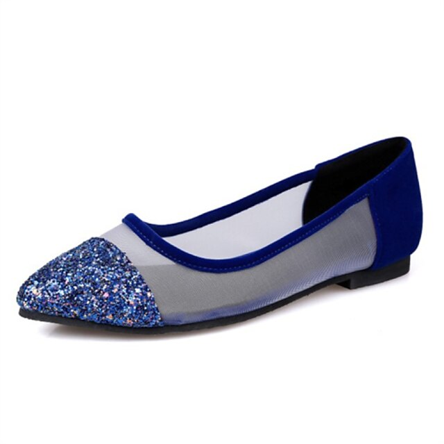  Women's Shoes Glitter Spring Summer Fall Flat Heel For Casual Dress Party & Evening Black Blue