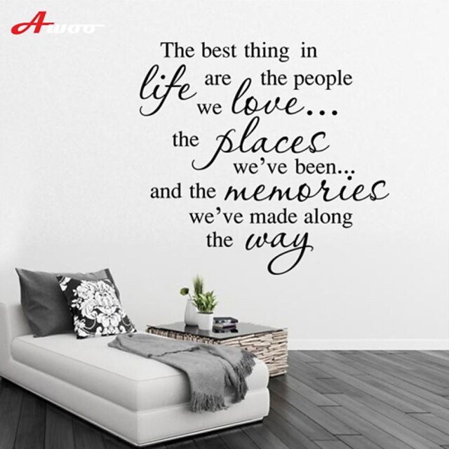  Words & Quotes Wall Stickers Plane Wall Stickers Decorative Wall Stickers, PVC Home Decoration Wall Decal Wall