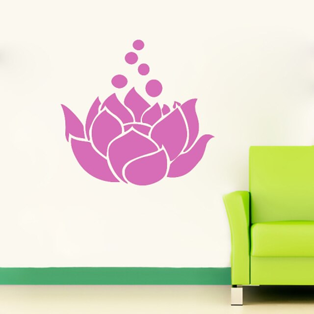  4100 Fasional Flower Lotus DIY Art Wall Sticker For Vinilos Paredes Vinyl Removable Paper Home Decor