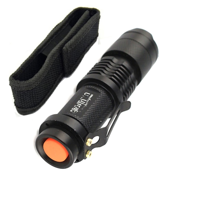  SK68 פנס LED עמיד במים Zoomable 2000 lm LED LED 1 Emitters 3 מצב תאורה עמיד במים Zoomable מיקוד מתכוונן עמיד לחבטות Strike Bezel תופסן מחנאות / צעידות / טיולי מערות שימוש יומיומי משטרה / צבא שחור