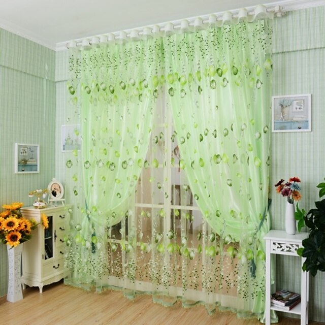  Rustykalny Sheer Zasłony Rolety Jeden panel Salon   Curtains