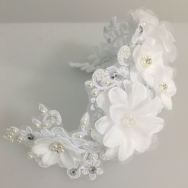  Tulle / Pearl / Lace Flowers / Wreaths 1 Wedding / Special Occasion Headpiece