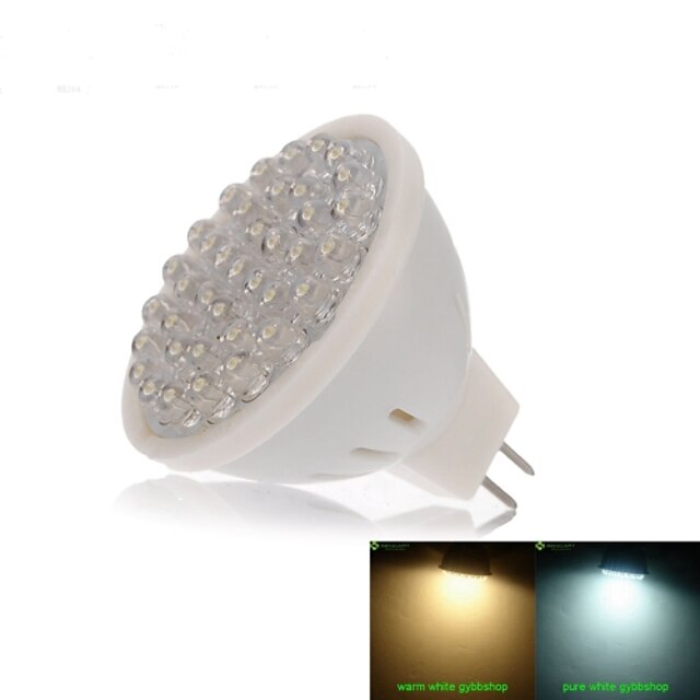  SENCART 120-180 lm GU5.3(MR16) Spot LED MR16 38 Perles LED LED Dip Décorative Blanc Chaud / Blanc Froid 12 V / 1 pièce / RoHs / CE