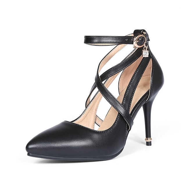  Damă Imitație de Piele Primăvară Vară Toamnă Iarnă Rochie Party & Seară Toc Stiletto Negru Migdală 7.5 - 9.5 cm