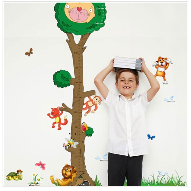  MJ8022 Animals Trees  Wall Stickers Removable Wall Stickers Height Measure For Kids Room Wall Decal Home Decals