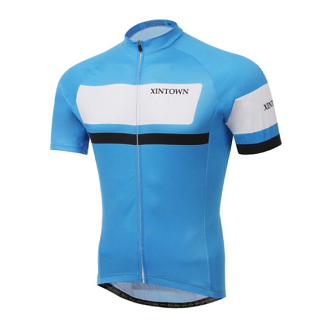  XINTOWN Men's Short Sleeve Cycling Jersey - Red Green Blue Bike Jersey Top Breathable Quick Dry Ultraviolet Resistant Sports Elastane Terylene Lycra Road Bike Cycling Clothing Apparel