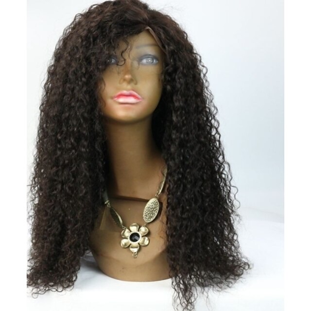  Aidot hiukset Full Lace Lace Front Peruukki Kihara 130% 150% Tiheys 100% käsinsidottu Afro-amerikkalainen peruukki Luonnollinen hiusviiva