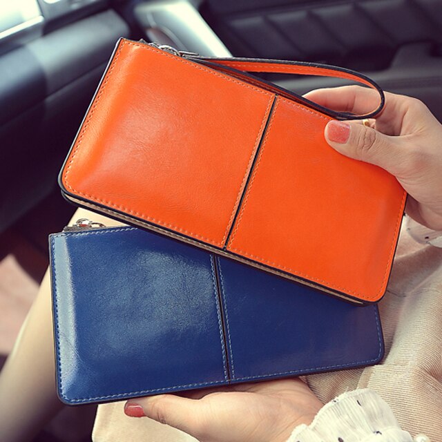  Clutch / Wallet / Tri-fold PU(Polyurethane) All Seasons Women's Black / Blue / Orange / Zipper