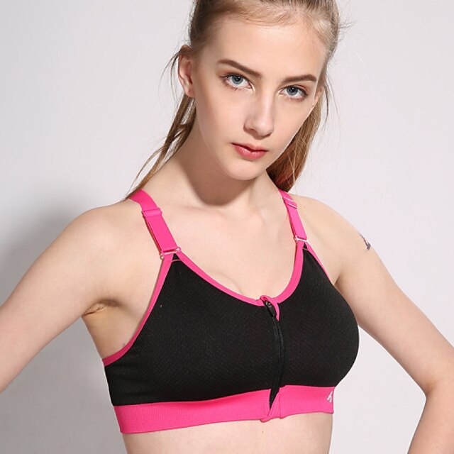  Women's Sports Bra Top Cycling Vest Bralette Nylon Yoga Running Exercise & Fitness Breathable Quick Dry High Breathability (>15,001g) Black Purple Yellow Green Blue Rose Red / Stretchy