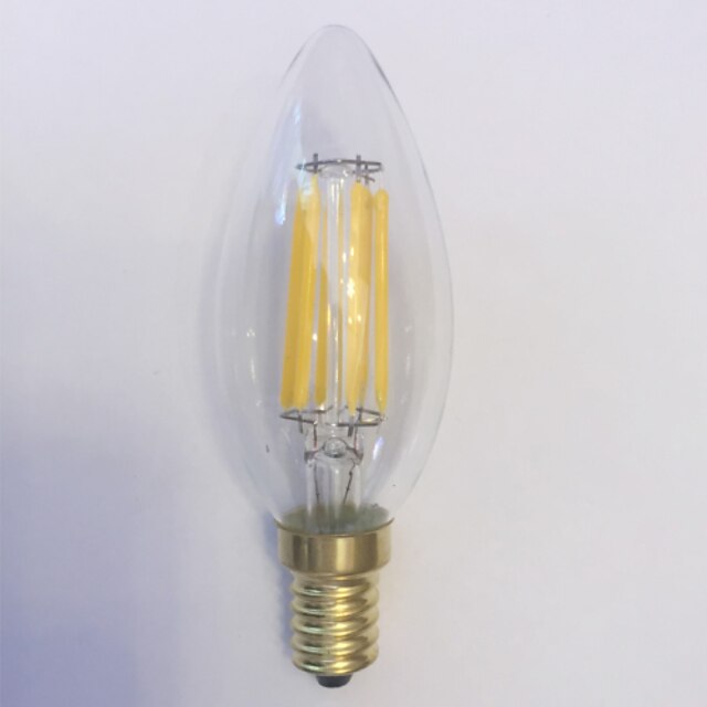  1pc 6 W LED Filament Bulbs 560 lm E14 C35 6 LED Beads COB Decorative Warm White Cold White 220-240 V / 1 pc / RoHS