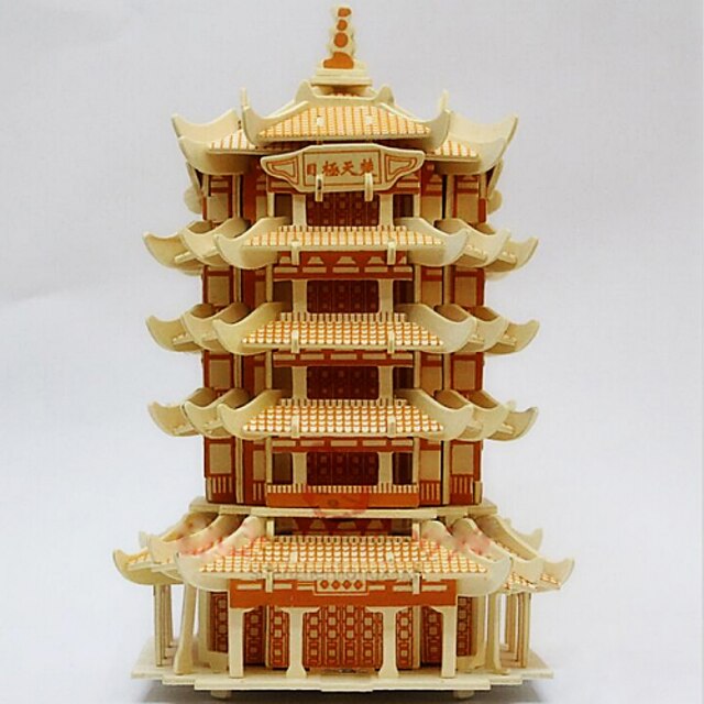  Čínské stavby 3D puzzle Dřevěné puzzle Dřevěný model Dřevo Dětské Dospělé Hračky Dárek