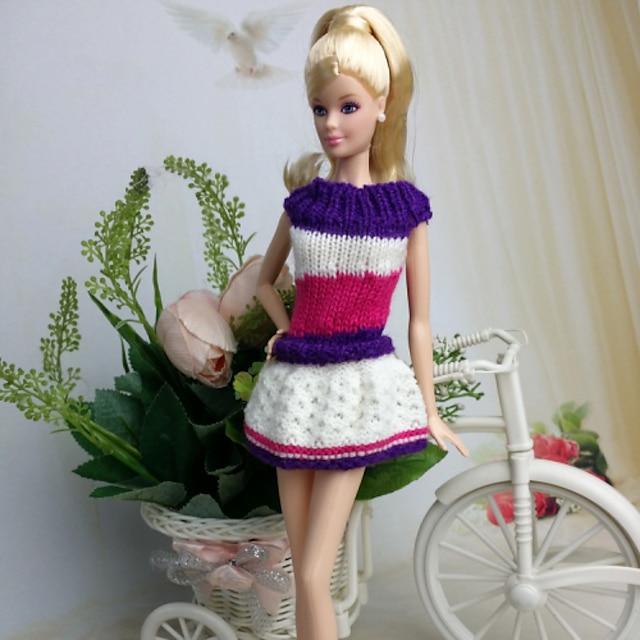  Doll Dress Casual For Barbiedoll Woolen Artificial Wool Dress For Girl's Doll Toy