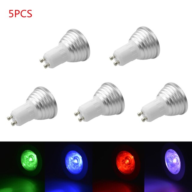  HRY 5pcs 3 W LED Spotlight 250 lm E14 GU10 GU5.3 1 LED Beads High Power LED Dimmable Remote-Controlled Decorative RGB 85-265 V / 5 pcs / RoHS
