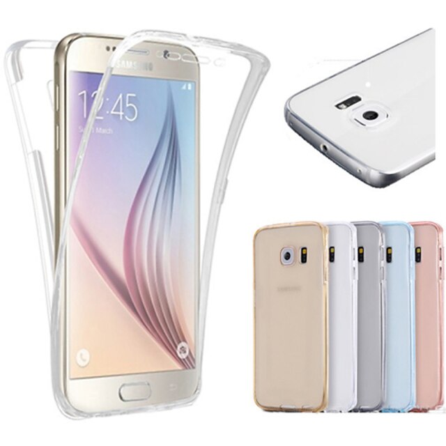 Case For Samsung Galaxy S7 edge / S7 / S6 edge Transparent Full Body Cases Solid Colored TPU