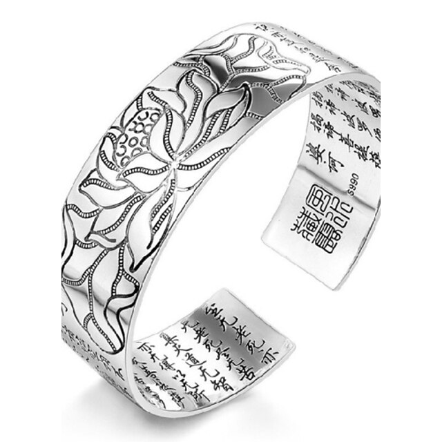  Women's Cuff Bracelet Initial Sterling Silver Bracelet Jewelry Silver For Wedding / Silver Plated