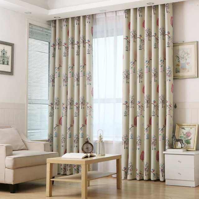  cortinas cortinas dois painéis quarto impressão em poliéster e jacquard