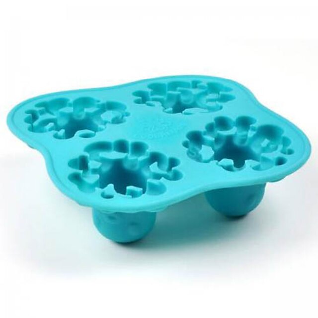  Silicone Ice Cubes Cartoon Octopus Pattern Ice Mould  Tray Pudding Jelly Mold (Random Color)