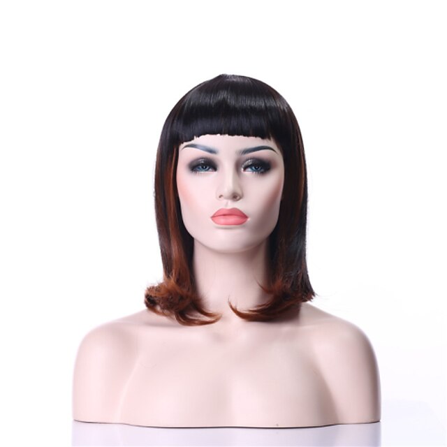  High Quality Popular Party Wig Mix Color Middle Long  Straight  Woman's Synthetic Wigs Hair
