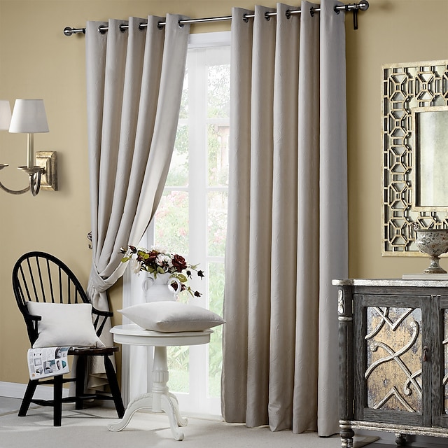  Custom Made Blackout Blackout Curtains Drapes Two Panels / Embossed / Bedroom