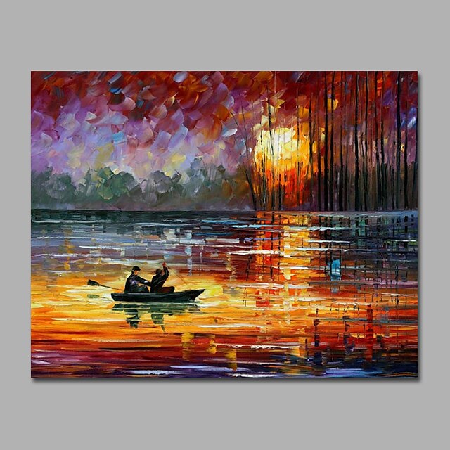  Impression Scenery Oil Painting Acrylic Painting on Canvas Stretchered Sunset Landscape