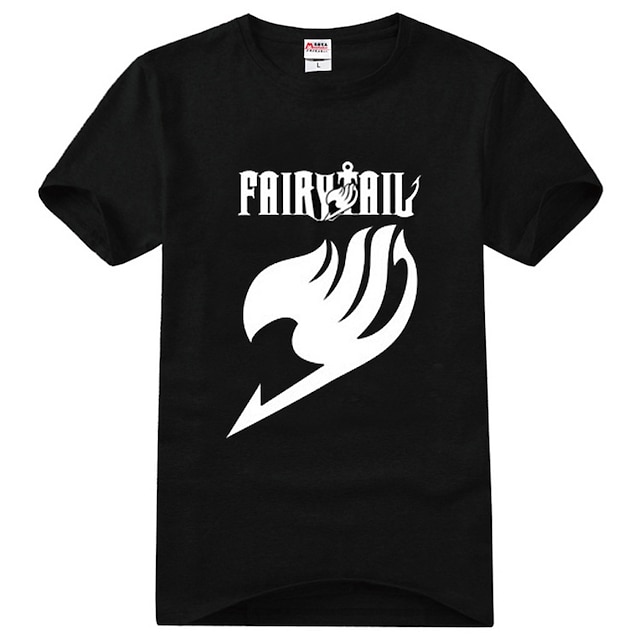 Inspirado por Fairy Tail Natsu Dragneel Anime Fantasias de Cosplay Cosplay T-shirt Estampado Manga Curta Camiseta Para Homens Mulheres