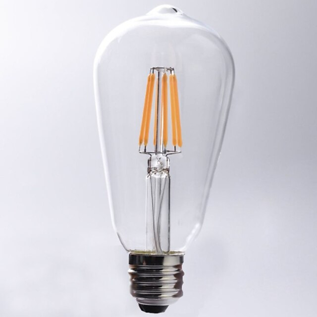  1pc 7 W LED Filament Bulbs 720 lm E26 / E27 ST64 8 LED Beads COB Waterproof Decorative Warm White 220-240 V / 1 pc / RoHS