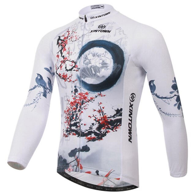  XINTOWN Men's Long Sleeve Cycling Jersey Bike Jersey Breathable Quick Dry Ultraviolet Resistant Limits Bacteria Winter Sports Elastane Fashion Clothing Apparel / Stretchy