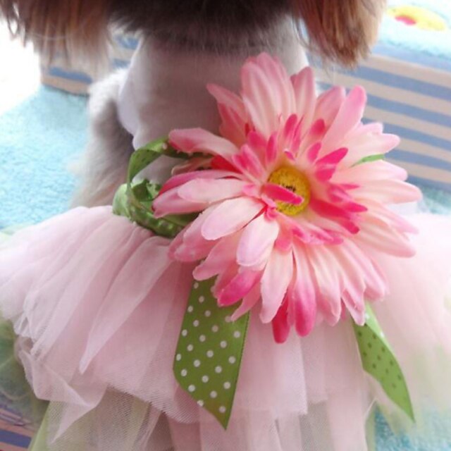  כלב שמלות בגדי גור פרח Sweet Style חתונה אופנתי בגדים לכלבים בגדי גור תלבושות לכלבים ורוד תחפושות לכלבת ילדה וילד טרילן S M L XL XXL