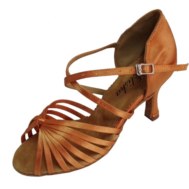  Women's Dance Shoes Latin Shoes Ballroom Shoes Sandal Customized Heel Customizable / Suede / Satin / Professional