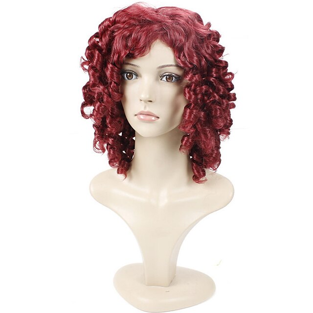  Synthetic Wig Curly Curly Wig Fuxia Synthetic Hair