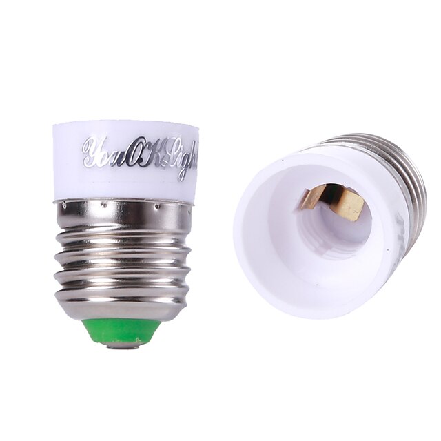  youoklight® 6pcs E27 til E14 lys lampe pære adapter converter - sølv + hvit