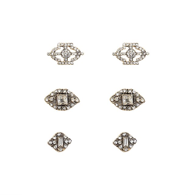  Women's Jewelry Set Stud Earrings Earrings Set Luxury Party Work Casual Rhinestone Imitation Diamond Earrings Jewelry Gold / Silver For Daily 2 Piece / 6pcs