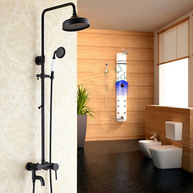  Shower Faucet - Contemporary Chrome Centerset Ceramic Valve / Brass / Single Handle Two Holes