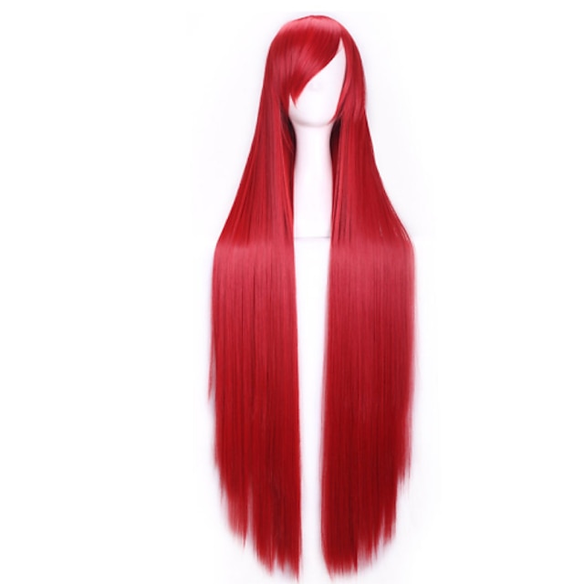  Парики из искусственных волос Прямой Прямой силуэт Парик Длинные Красный Искусственные волосы Жен.