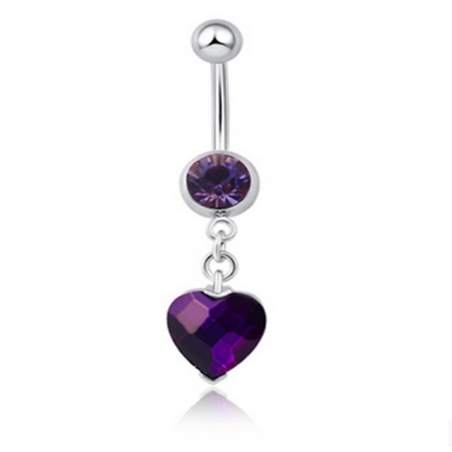 Women's Body Jewelry Navel Ring / Belly Piercing Amethyst Black / Purple / Pink Unique Design / Party / Casual Stainless Steel / Alloy Costume Jewelry For Casual Summer