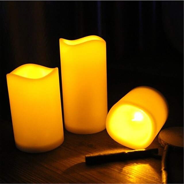  1pcs / set dekorative flammlose führte Wachsstumpenkerzen Batterie betrieben Kerzenlicht elektronische Kerzen