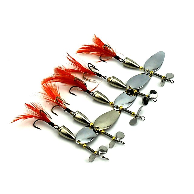  5 pcs Fishing Lures Spoons Metal Bait Sinking Fast Sinking Bass Trout Pike Sea Fishing Freshwater Fishing Other Metal / Lure Fishing / General Fishing