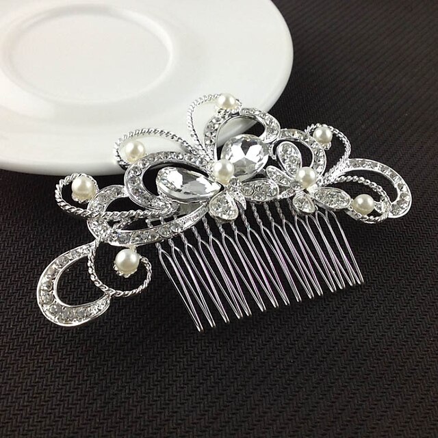  sølv krystall perle hår kammer for bryllupsfesten dame smykker
