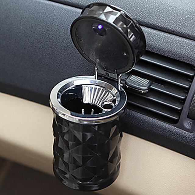  LED Light Car Ashtray Fireproof Material Easy Clean Car Ashtray Fit Most Auto Car Cup Holder Car Accessories