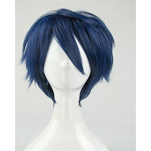  Cosplay Costume Wig Synthetic Wig Cosplay Wig Curly Curly Wig Short Blue Synthetic Hair Women‘s Blue hairjoy