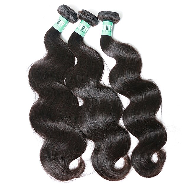  3 Bundles Hair Weaves Malaysian Hair Body Wave Human Hair Extensions 300 g Natural Color Hair Weaves / Hair Bulk Full Head Set
