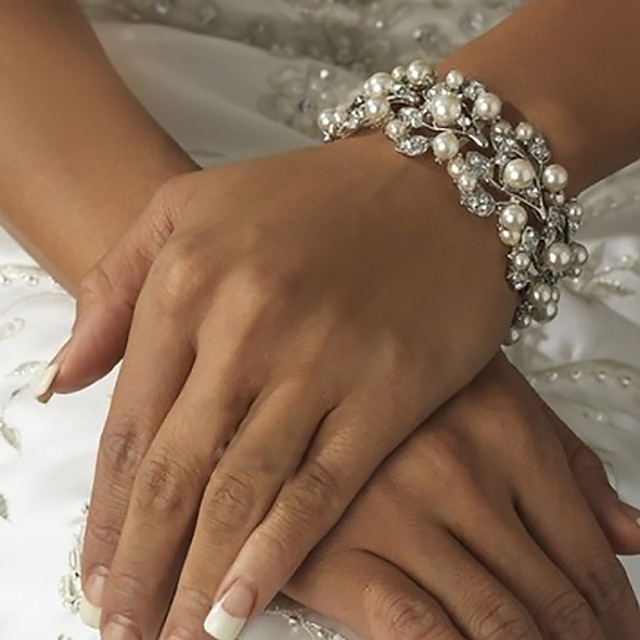  γυναικείο ιβουάρ κλασικό κλασικό θέμα αλυσίδα σκέλος κλασικό& διαχρονικά στρογγυλά βραχιόλια απομίμηση μαργαριτάρι βραχιόλι κοσμήματα ασήμι για πάρτι φθινόπωρο γάμος ειδική περίσταση αρραβώνων